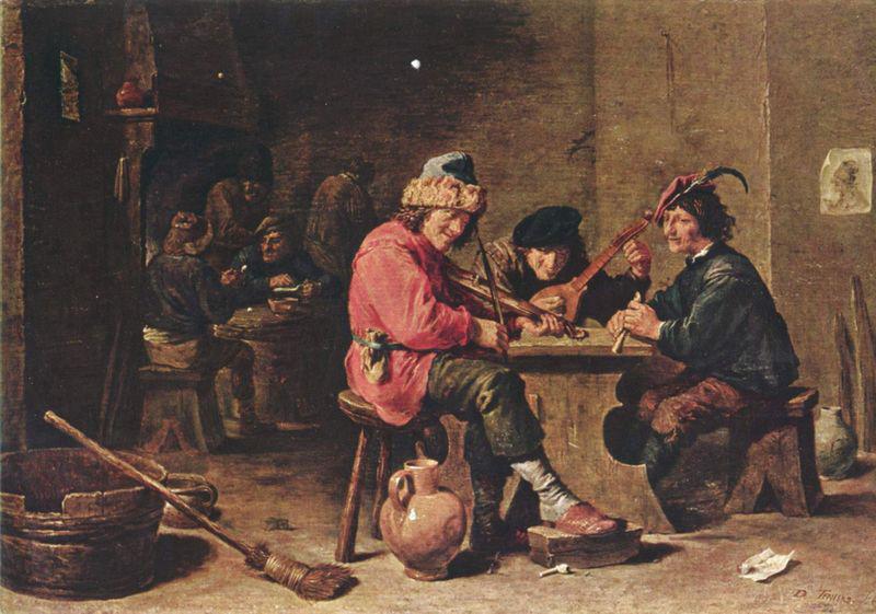 David Teniers the Younger Drei musizierende Bauern Sweden oil painting art